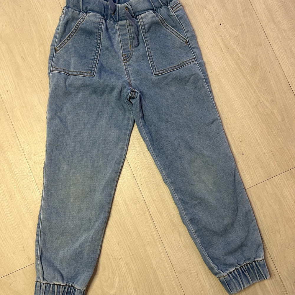 Kids Blue Denim Jogger Pants